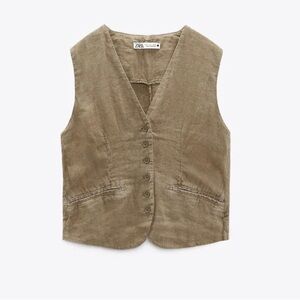 ZARA BELTED LINEN VEST
Color: MID-CAMEL * Size: XXL
